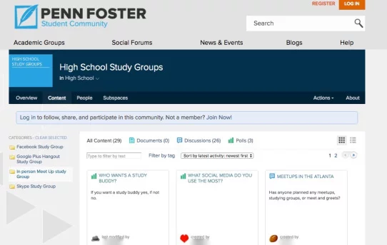 penn foster student community