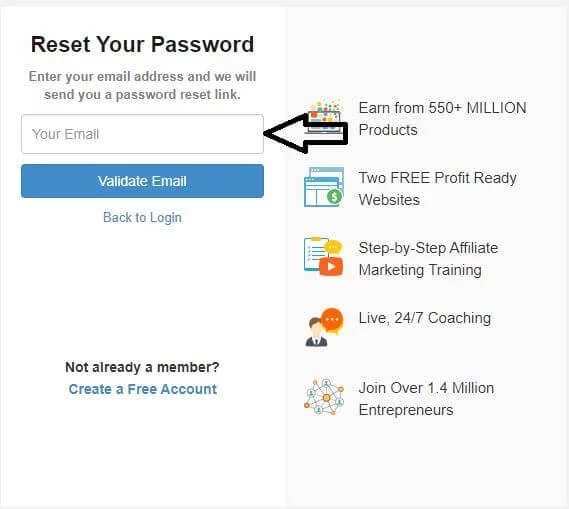 wealthy affiliate login password forgot