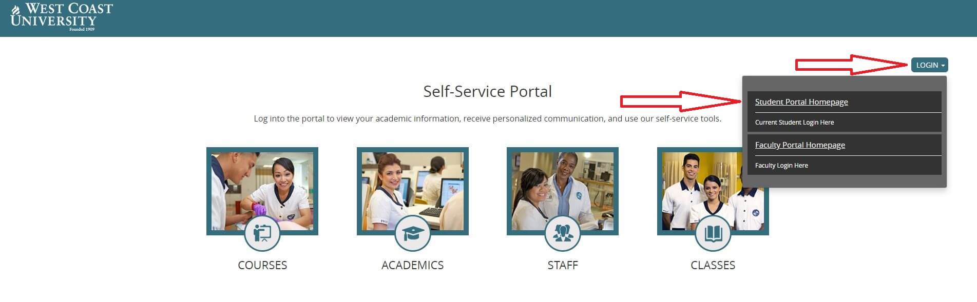 west coast university student portal