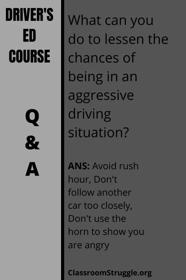 What can you do to lessen the chances of being in an aggressive driving situation?