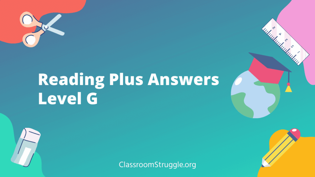 Reading Plus Answers Level G