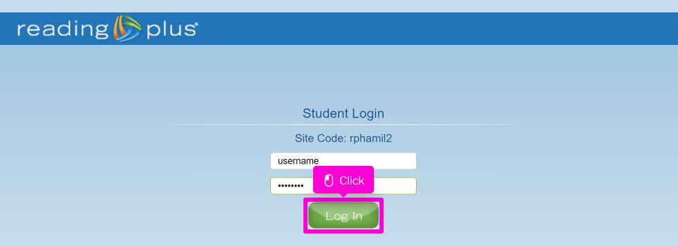 enter reading plus student login credentials